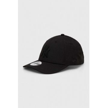 New Era sapca culoarea negru, neted, NEW YORK YANKEES