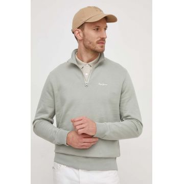Pepe Jeans hanorac de bumbac Rains barbati, culoarea verde, neted