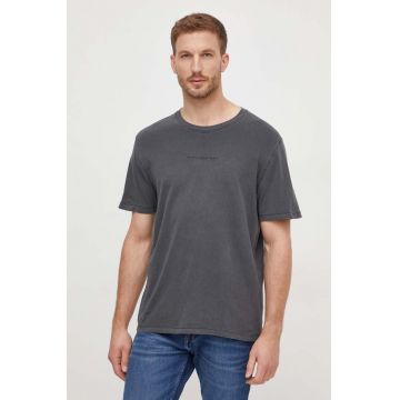 Pepe Jeans tricou din bumbac Dave Tee barbati, culoarea gri, cu imprimeu