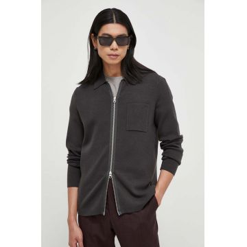 Samsoe Samsoe cardigan barbati, culoarea gri