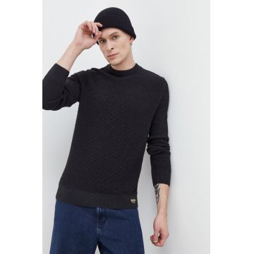 Superdry pulover de bumbac culoarea negru