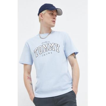 Tommy Jeans tricou din bumbac bărbați, cu imprimeu DM0DM18287