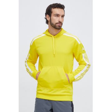 adidas Performance bluză trening Squadra 21 culoarea galben, cu glugă, cu imprimeu GP6438