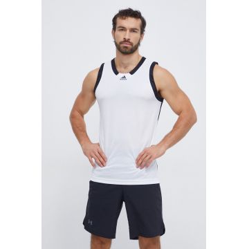 adidas Performance tricou de antrenament Icon Squad culoarea alb