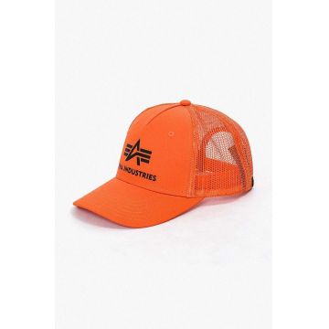 Alpha Industries șapcă Basic Trucker Cap culoarea portocaliu, cu imprimeu 186902.417-orange