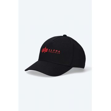 Alpha Industries șapcă de baseball din bumbac culoarea negru, cu imprimeu 126912.94-black
