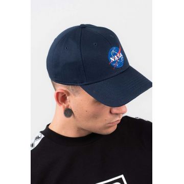 Alpha Industries șapcă de baseball din bumbac NASA Cap culoarea albastru marin, cu imprimeu 186903.07-navy