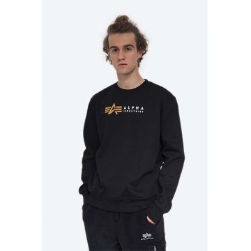 Alpha Industries bluză barbati, culoarea negru, cu imprimeu 118312.03-black