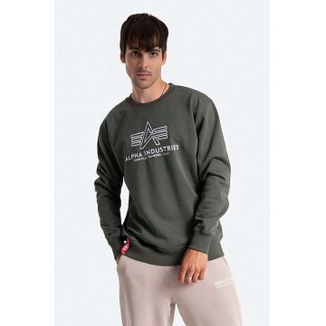 Alpha Industries bluză barbati, culoarea verde, cu imprimeu 118302.142-green