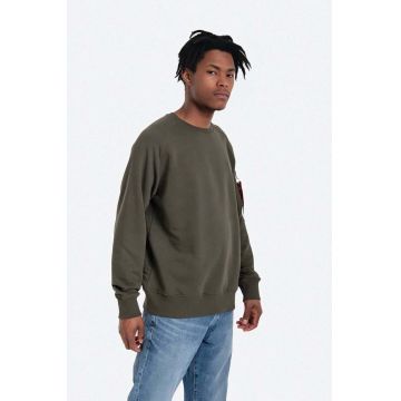Alpha Industries bluză X-Fit Sweat bărbați, culoarea verde, uni 158320.257-green