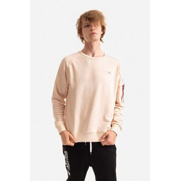 Alpha Industries bluză X-Fit Sweat barbati, culoarea bej, neted 158320.578-cream