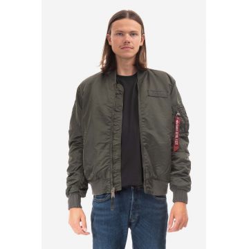 Alpha Industries geacă bomber MA-1 VF Authentic Overdyed barbati, culoarea verde, de tranzitie 108130.136-green