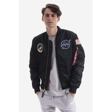 Alpha Industries geacă bomber MA-1 VF NASA LP barbati, culoarea negru, de tranzitie 166107LP.03-black