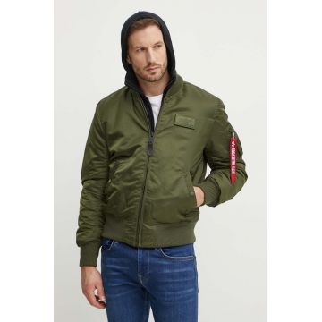 Alpha Industries geacă MA-1 D-Tec bărbați, culoarea verde, de iarnă 183110.481