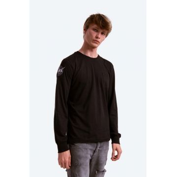 Alpha Industries longsleeve din bumbac Nasa culoarea negru, cu imprimeu 176532.03-black