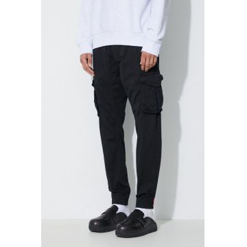 Alpha Industries pantaloni Cotton Twill Jogger bărbați, culoarea negru 116202.03-black