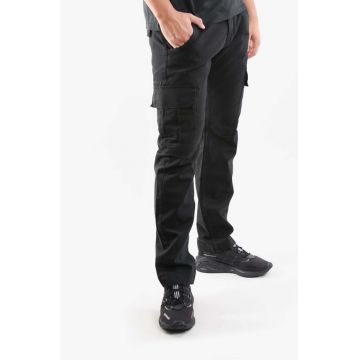 Alpha Industries pantaloni de bumbac Agent Pant culoarea negru, cu fit cargo 158205.03-black