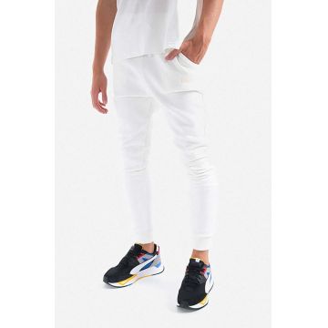 Alpha Industries pantaloni de trening din bumbac culoarea alb, cu imprimeu 118366.626-white