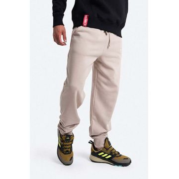 Alpha Industries pantaloni de trening din bumbac culoarea bej, uni 118365.627-beige