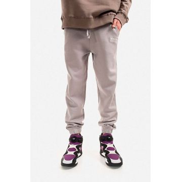 Alpha Industries pantaloni de trening din bumbac culoarea gri, neted 106364.643-grey