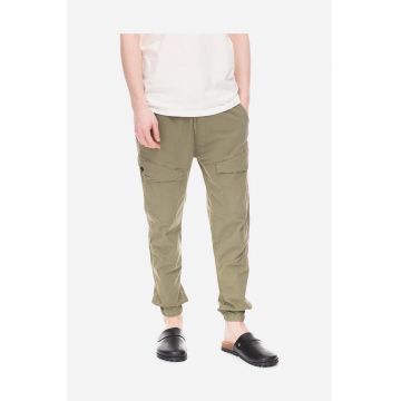 Alpha Industries pantaloni Hidden Cargo Jogger bărbați, culoarea verde, cu fit cargo 136202.11-green