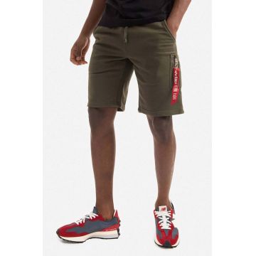 Alpha Industries pantaloni scurți barbati, culoarea verde 166301.257-green