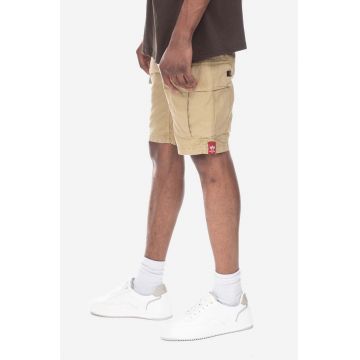 Alpha Industries pantaloni scurți din bumbac Alpha Industries Ripstop Jogger Short 106250 14 culoarea bej 106250.14-beige