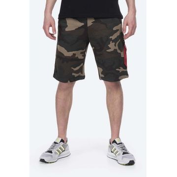 Alpha Industries pantaloni scurți X-Fit Cargo Short Camo barbati, culoarea verde 166301C.408-green
