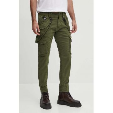 Alpha Industries pantaloni Utility Pant bărbați, culoarea verde, cu fit cargo