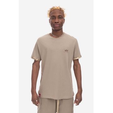 Alpha Industries tricou din bumbac Alpha Industries Alpha Industries 106509 79 culoarea bej, modelator 106509.79-beige