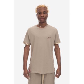 Alpha Industries tricou din bumbac Alpha Industries Alpha Industries 106509 79 culoarea bej, cu model 106509.79-beige