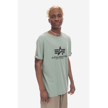 Alpha Industries tricou din bumbac Alpha Industries Basic T-Shirt 100501 680 culoarea verde, cu imprimeu 100501.680-green