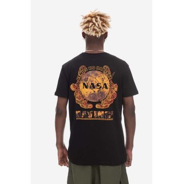 Alpha Industries tricou din bumbac Alpha Industries NASA Davinci T 136508 03 culoarea negru, cu imprimeu 136508.03-black