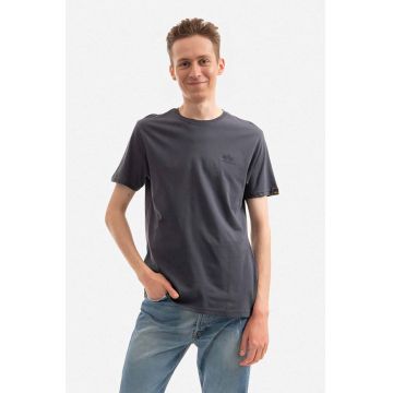 Alpha Industries tricou din bumbac Backprint culoarea gri, cu imprimeu 128507.412-grey