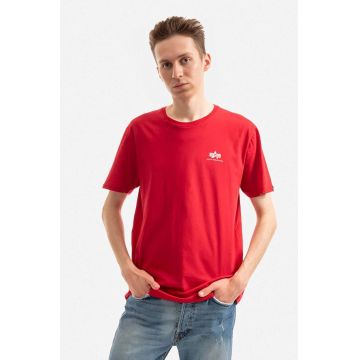 Alpha Industries tricou din bumbac Backprint culoarea roșu, cu imprimeu 128507.328-red