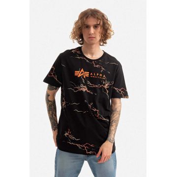 Alpha Industries tricou din bumbac barbati, culoarea negru, modelator 106500.241-black