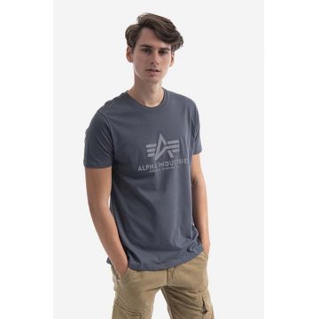Alpha Industries tricou din bumbac Basic culoarea gri, cu imprimeu 100501RP.613-grey