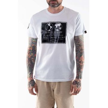 Alpha Industries tricou din bumbac culoarea alb, cu imprimeu 128513.09-white