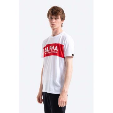 Alpha Industries tricou din bumbac culoarea alb, cu imprimeu 186505.09-white