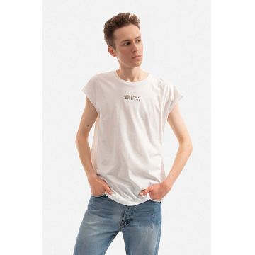 Alpha Industries tricou din bumbac culoarea alb, uni 118531.626-white