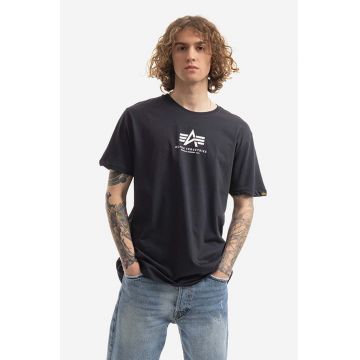 Alpha Industries tricou din bumbac culoarea albastru marin, modelator 118533.07-navy