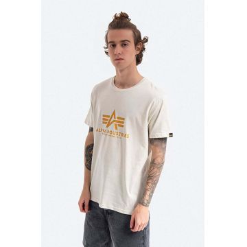 Alpha Industries tricou din bumbac culoarea bej, cu imprimeu 100501.300-cream