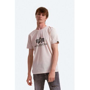 Alpha Industries tricou din bumbac culoarea bej, cu imprimeu 100501.578-cream