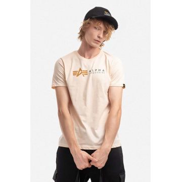 Alpha Industries tricou din bumbac culoarea bej, cu imprimeu 118502.578-cream