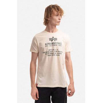 Alpha Industries tricou din bumbac culoarea bej, cu imprimeu 118509.578-cream