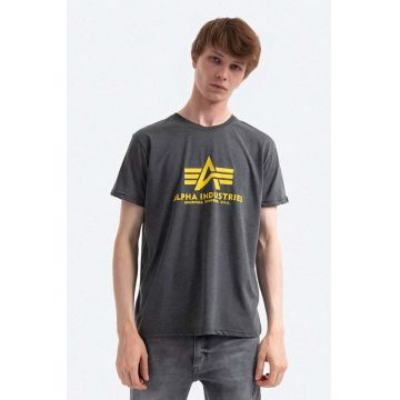 Alpha Industries tricou din bumbac culoarea gri, modelator 100501.315-grey