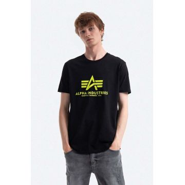 Alpha Industries tricou din bumbac culoarea negru, cu imprimeu 100501NP.478-black