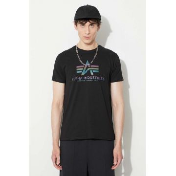 Alpha Industries tricou din bumbac culoarea negru, cu imprimeu 100501RR.03-black