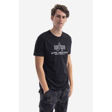 Alpha Industries tricou din bumbac culoarea negru, cu imprimeu 118505.95-black