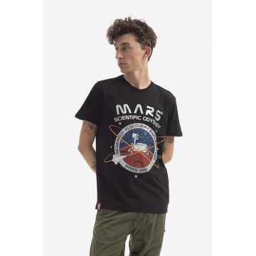 Alpha Industries tricou din bumbac culoarea negru, cu imprimeu 126531.03-black
